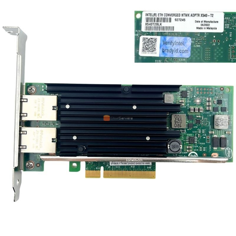 ネットワーク カード X540-T2 PCIe 2.1 x8 2 ポート 10G RJ-45 イーサネット